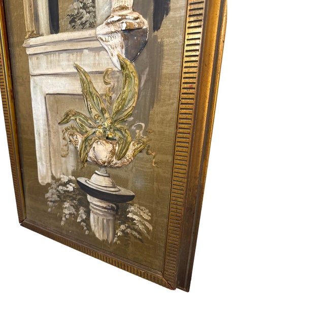 Antique Italian Architectural Relief Painting of a Roman Arch. For Sale - Image 4 of 4