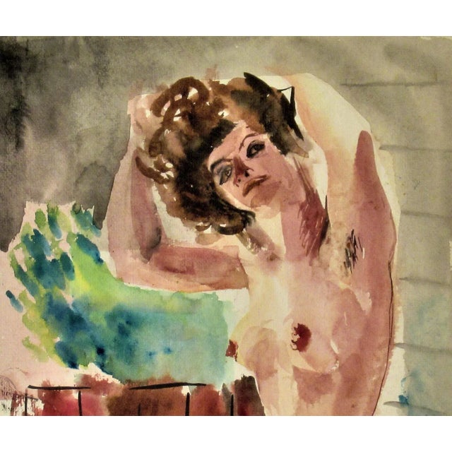 Impressionist Hernst Stolz, Sitting Nude, 1949 For Sale - Image 3 of 6