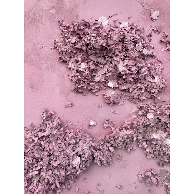 Dimensional Textured Abstract Painting in Dusty Rose by Covet Studio For Sale In Austin - Image 6 of 15