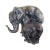 Large Mid-20th Century Japanese Ceramic Elephant Pair – Mother and Calf in Gray Glaze For Sale - Image 9 of 15