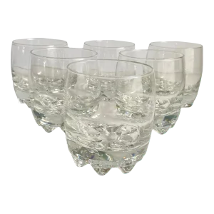 Vintage Italian Double Old Fashion Glasses on the Rocks Barware Set of 6
