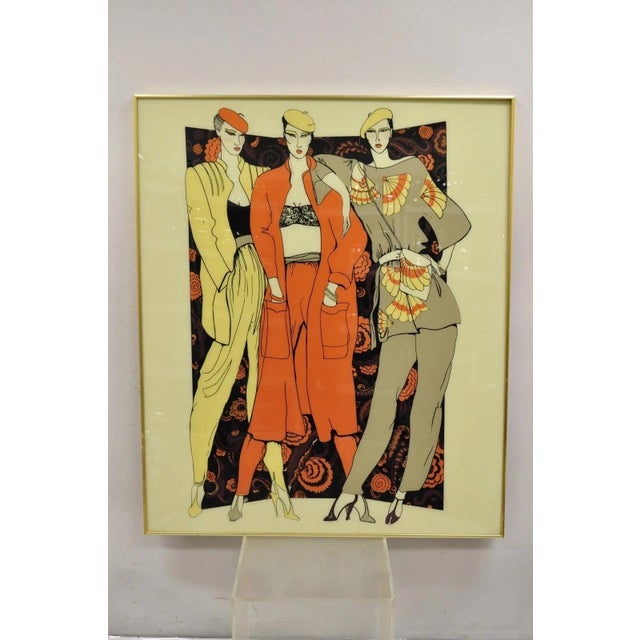 Vintage 1975 Polycast Acrylic Large Vogue Women's Fashion Retro Wall Art For Sale - Image 12 of 12