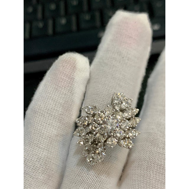 2.5 Carat Diamond Cluster Cocktail Ring 18 Karat White Gold 12.8 Grams Ring For Sale - Image 14 of 18