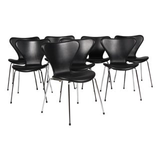 Dining Chairs attributed to Arne Jacobsen for Fritz Hansen, 2020, Set of 8 For Sale