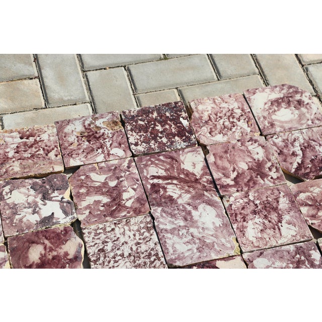 18th Century Baroque Aubergine Spongeware Set of Ninety Tiles, Portuguese For Sale - Image 13 of 18