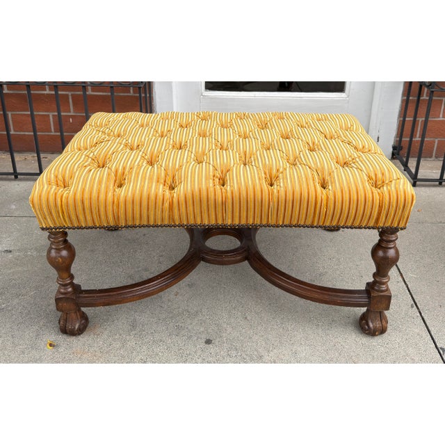 Charles Pollock for William Switzer Carolean Tufted Walnut Bench.