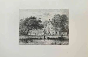 César De Cock, View of Longueville, Etching, 1870s