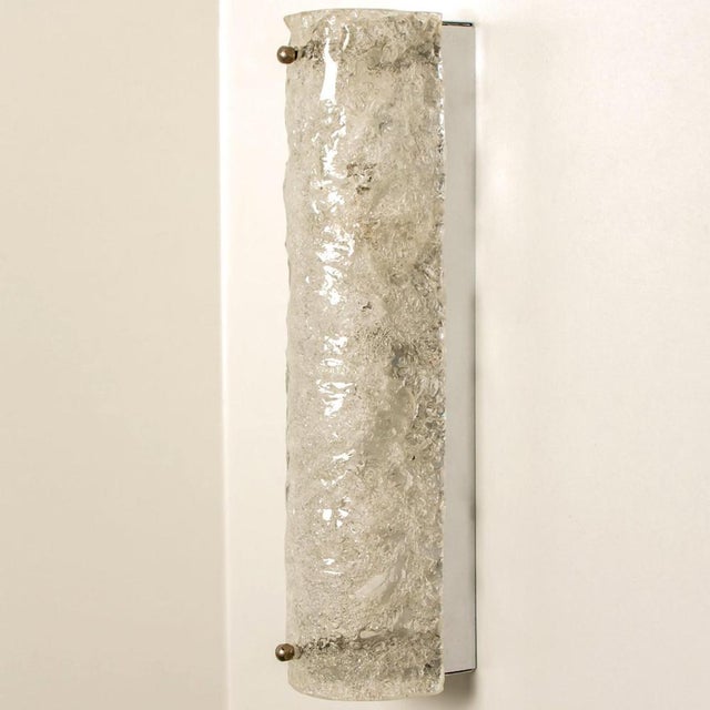 Glass Ice Glass Wall Light from Hillebrand, Germany, 1960s For Sale - Image 7 of 10