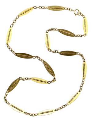 18k Gold Victorian Alternating Link 18” Chain