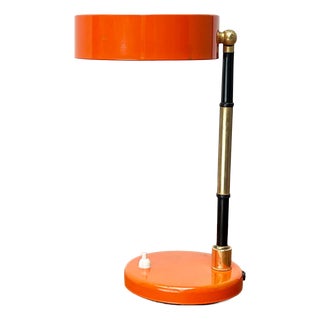 Mid-Century Modern Minimalist Orange Table Lamp, Italy, 1960s For Sale
