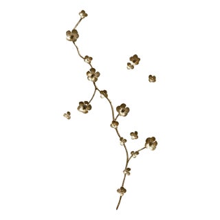 Aged Gold Aria Floral Wall Sculpture For Sale