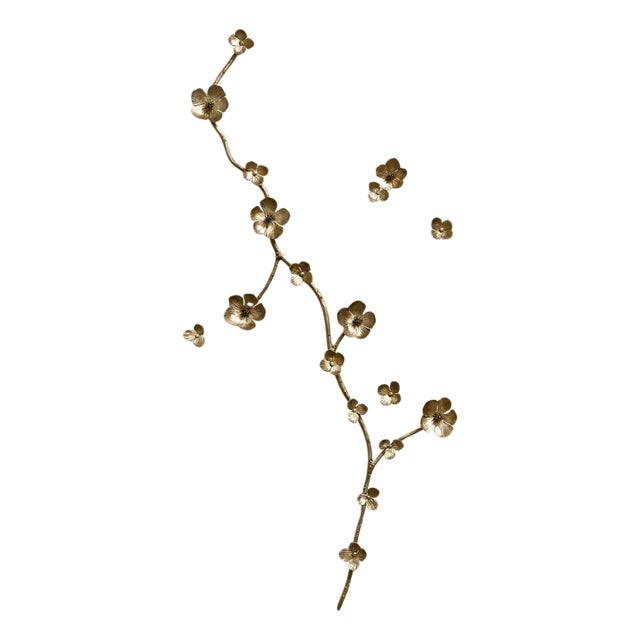 Aged Gold Aria Floral Wall Sculpture For Sale