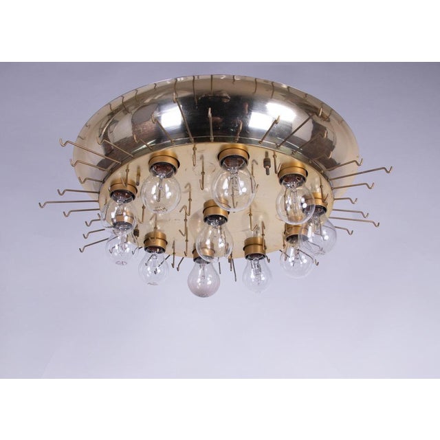 Large Murano Glass and Brass Lava Flush Mount Chandelier from Doria Leuchten, Germany, 1960s For Sale - Image 13 of 15