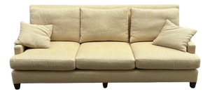 Baker Furniture Contemporary Three-Seat Sofa in Neutral Textured Upholstery