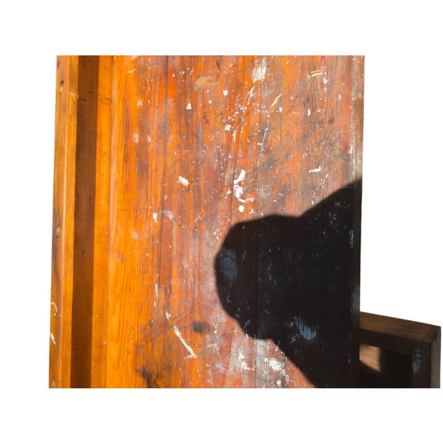 Mid-20th Century Industrial Solid Wood Carpenter's Workbench Console Table For Sale - Image 11 of 18