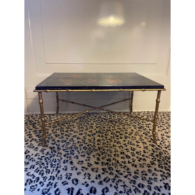 Wood 19th Century Jansen Style Chinoiserie Low Table With Coromandel Top For Sale - Image 7 of 8