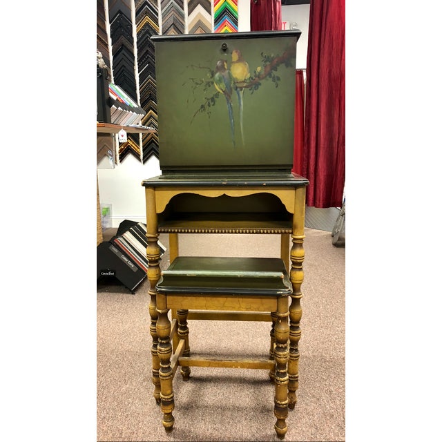 1920s Americana Green Wooden Telephone Table Chairish