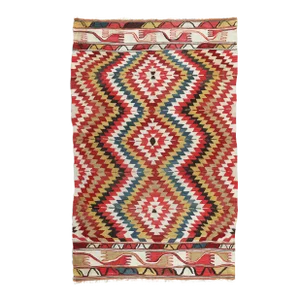 Vintage Vivid Colorful Flatweave Handmade Kilim