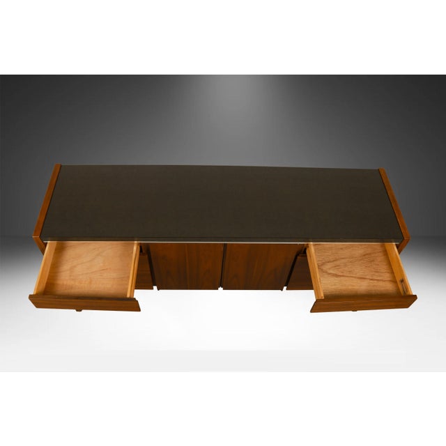 Remarkably Mid-Century, black Formica top file office credenza by Kimball Office Furniture. A beautiful example of Mid-...