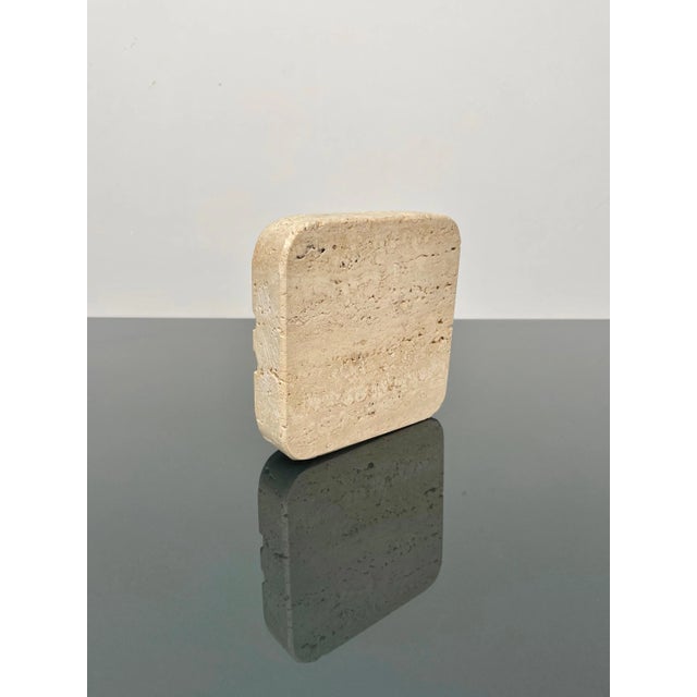 Square Ashtray in Travertine Attributed to Fratelli Mannelli, Italy, 1970s For Sale - Image 11 of 12