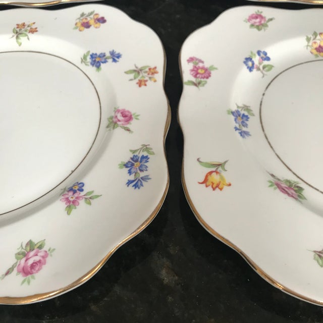Traditional M & R England "Scattered Flowers" Plates - Set of 4 For Sale - Image 3 of 7