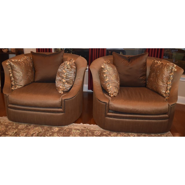 Marge Carson Lana chair and a half, is a luxury, generously proportioned accent chair designed for deep comfort and high-...