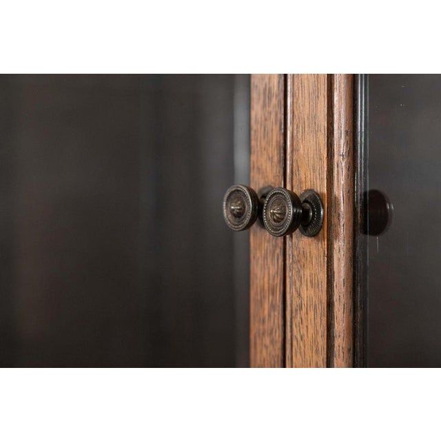 Brown English Oak Carved Modular Glazed Bookcase, 1900s For Sale - Image 8 of 16