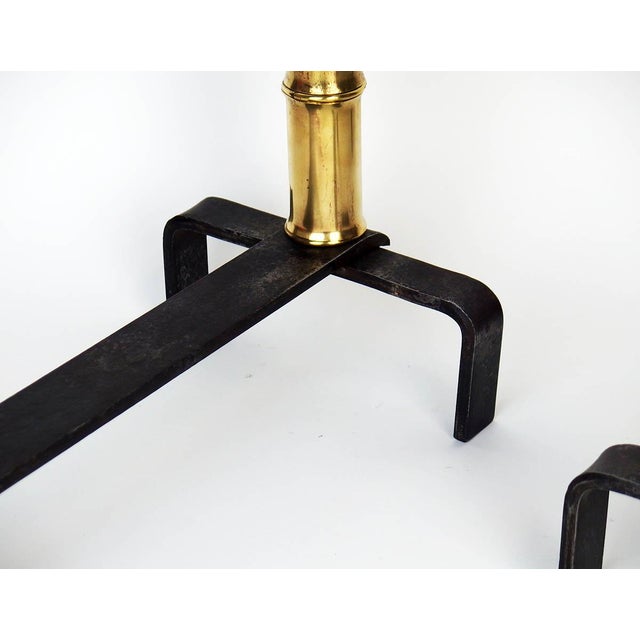 Metal Andirons by Jacques Adnet, 1950s, Set of 2 For Sale - Image 7 of 11