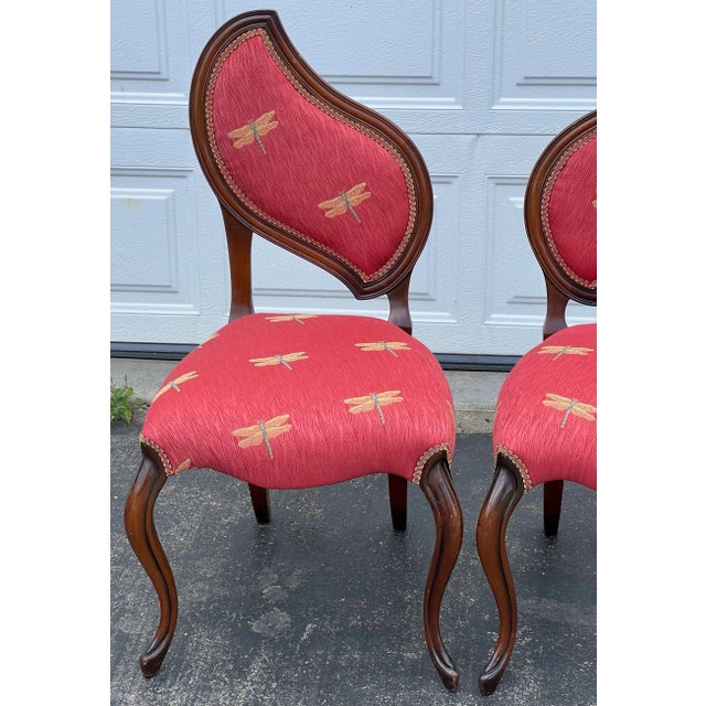 Fabulous side chairs that have so many options for placement. The chairs have a unique French style and add a dramatic...