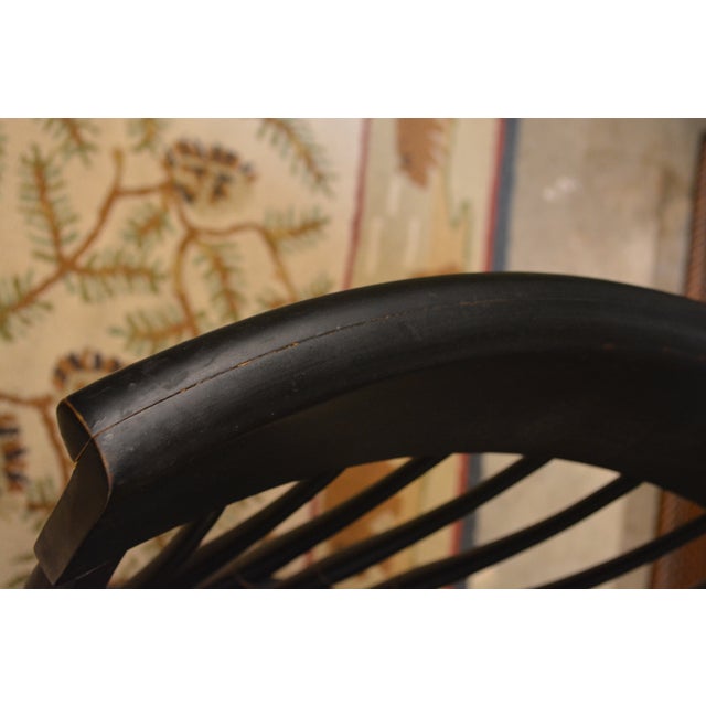 Dartmouth 1769 Nichols & Stone Black Wooden Arm / Captains Chair College Lodge Library For Sale - Image 10 of 18