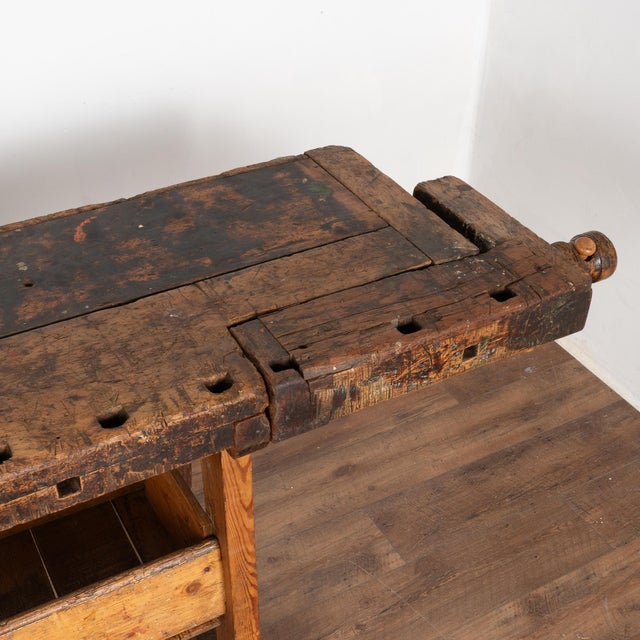Rustic Carpenter's Workbench Console Table With Shelf, Denmark Circa ...