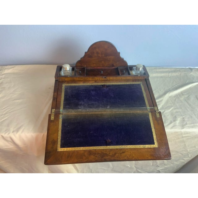 English Late 19th Century Victorian Marquetry Writing Slope For Sale - Image 3 of 10