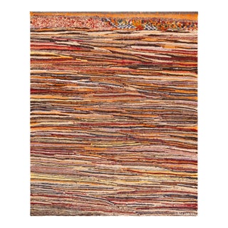 Nazmiyal Collection Vintage Moroccan Multicolored Stripes Kilim Rug For Sale