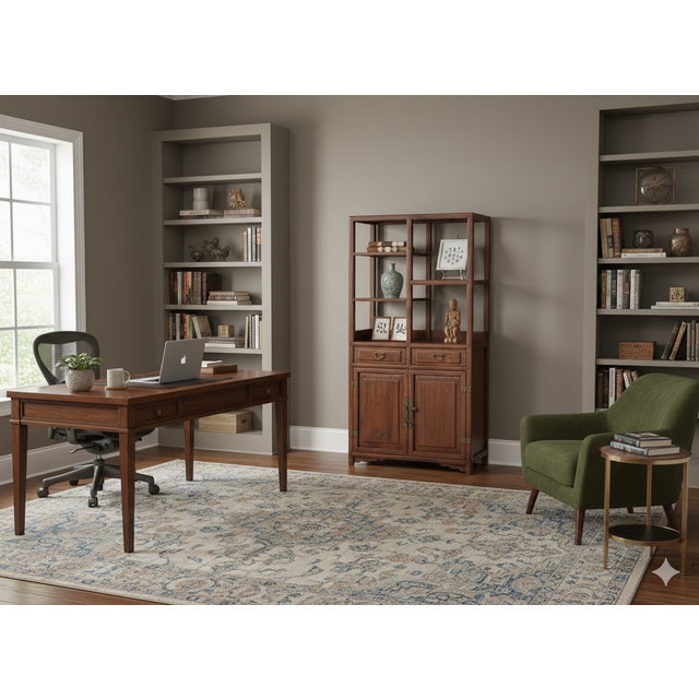 Wood Vintage Brown Oriental Treasure Display Curio Cabinet Bookcase For Sale - Image 7 of 15