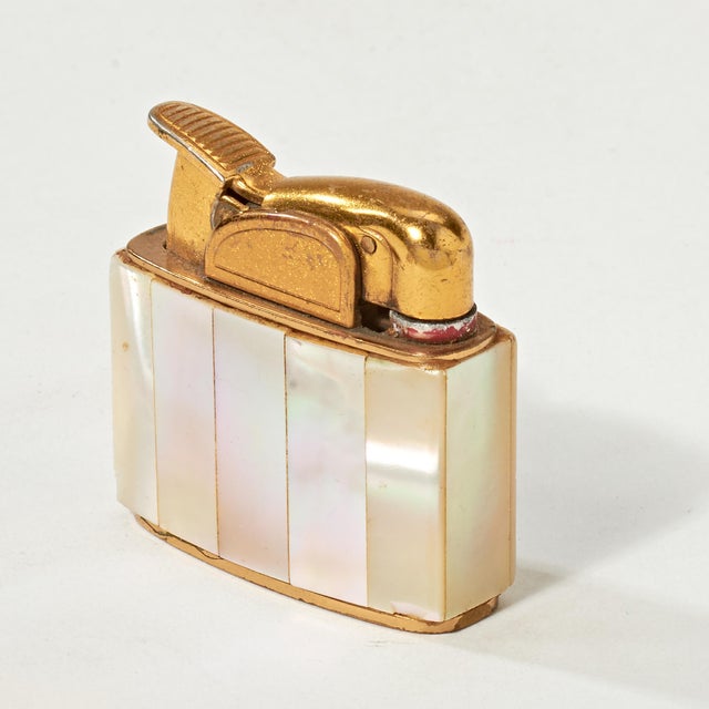Art Deco Vintage Art Deco Mother of Pearl Pocket Cigarette Lighter For Sale - Image 3 of 6