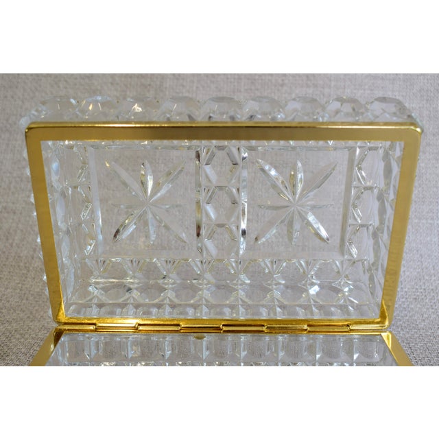 Crystal and Gold Frame Jewelry Box, 1950s For Sale - Image 6 of 12