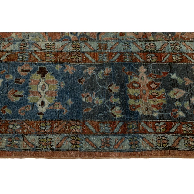 Antique Persian Mahal Rug in Red Hand-Knotted Wool, 20th Century For Sale - Image 11 of 11