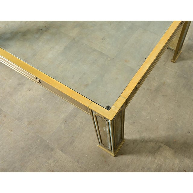 Belgian Vintage Cast Bronze & Glass Coffee Table For Sale - Image 9 of 12