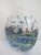 Late 20th Century Donald Carlson Pacific Nw Blue Green Studio Art Glass Spherical Vase For Sale - Image 5 of 10