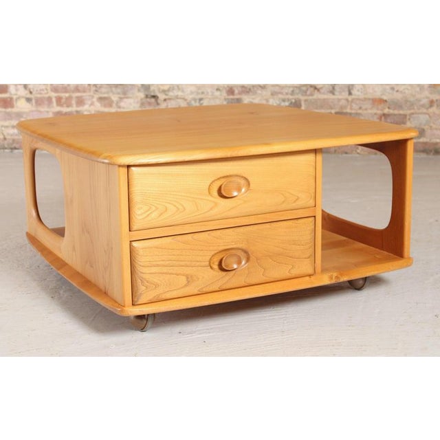 Wood Mid-Century Pandora's Box Side Table in Beech and Elm from Ercol, 1970s For Sale - Image 7 of 13