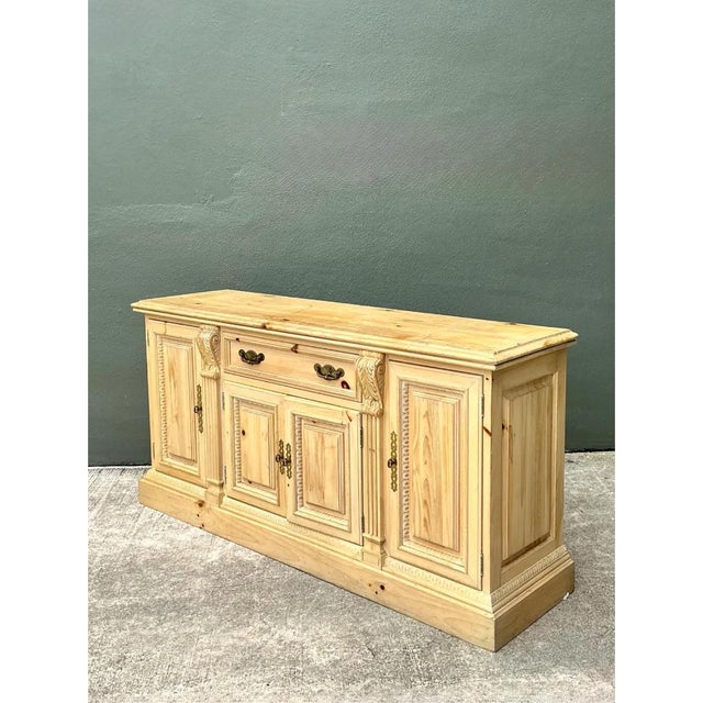 Wood Vintage Link-Taylor Washed Pine Credenza For Sale - Image 7 of 12
