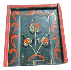 Late 18th Early 19th Century Swedish Rosemaling Hand Painted Folk Art Box