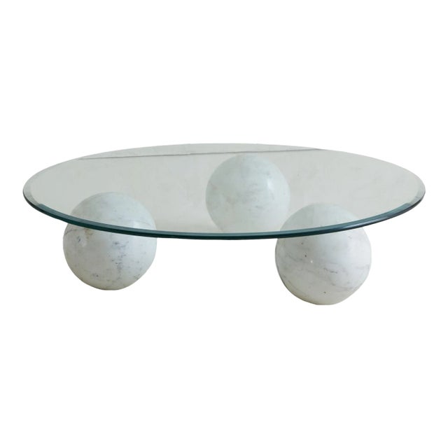 Marble Ball Sculpture Coffee Table, Italy 1970s | Chairish