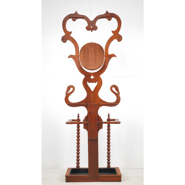 Early 20th Century Victorian Cherry Swan Hall Tree Umbrella Stand For Sale - Image 14 of 16