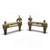 Gold Louis XVI Style Brass Andirons with Fire Pots, Set of 2 For Sale - Image 8 of 8