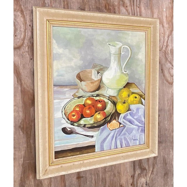 Vintage Realist Still Life Signed Original Oil Painting For Sale - Image 13 of 13
