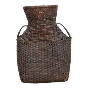 Antique Thai Rattan Fish Basket