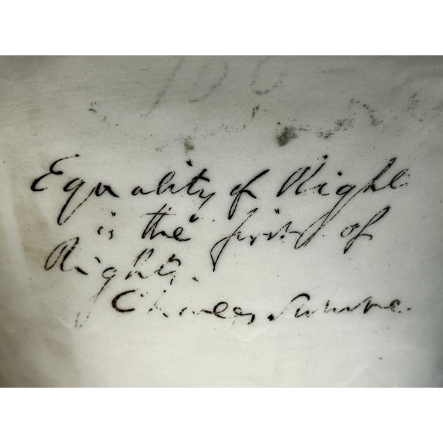 Rare EXTRA LARGE Antique Parian CHARLES SUMNER Bisque Portrait Bust Statue For Sale In Cleveland - Image 6 of 18