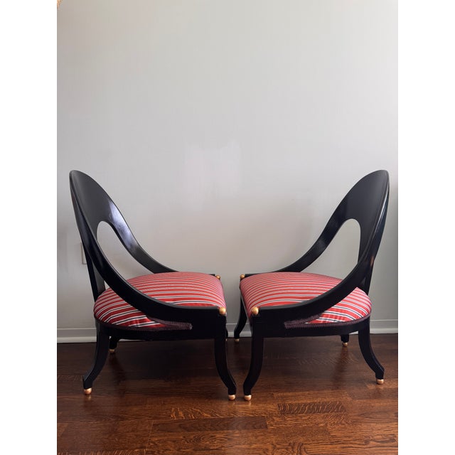 Wood 1960s Pair of Regency Spoon Back Chairs For Sale - Image 7 of 11