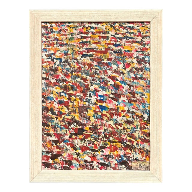 R. Avind, Abstract Composition, 1960s, Oil on Panel For Sale
